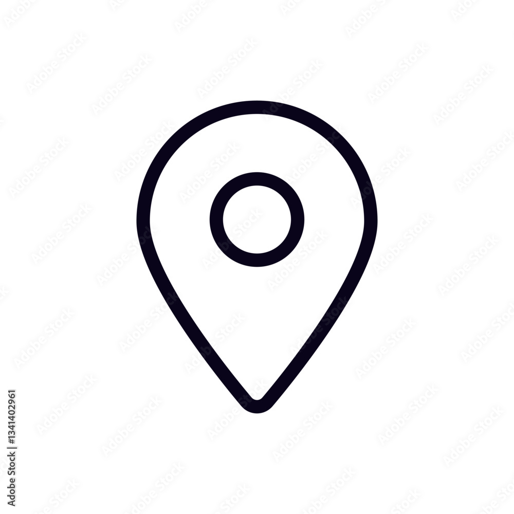Black and white location pin icon design for easy navigation and map applications, clear and simple. Black and white location pin icon design for easy navigation and map applications, clear and simple.