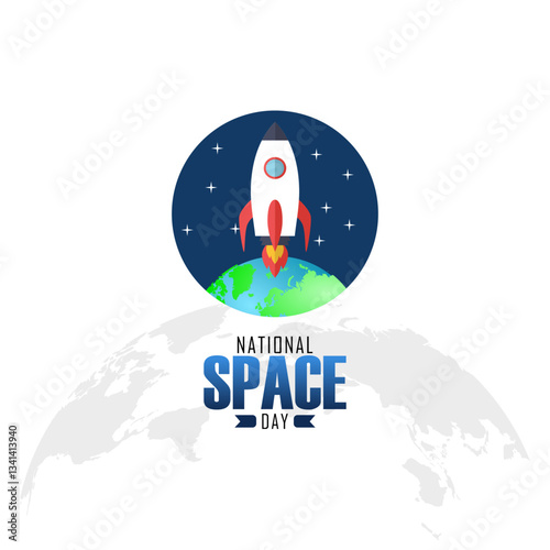 Vector graphic of National Space Day for National Space Day celebration.