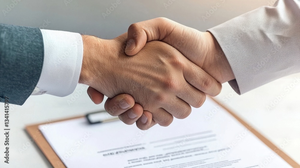 Professional Handshake Symbolizing Business Partnership and Collaboration in Startup Environment Professional Handshake Symbolizing Business Partnership and Collaboration in Startup Environment