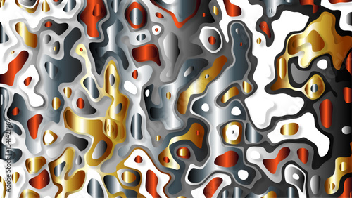 Papercut multi layers 3D color texture vector background. Abstract topography concept design or flowing liquid illustration for website template. Smooth origami art shape paper cut