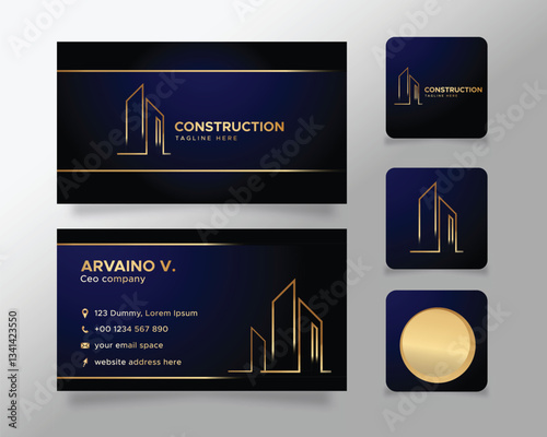 building construction business card design