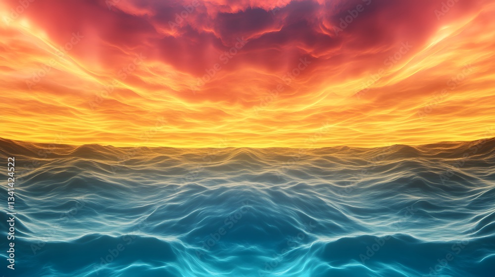 Fototapeta premium A mesmerizing AI-generated aurora sky that shifts into intricate abstract patterns