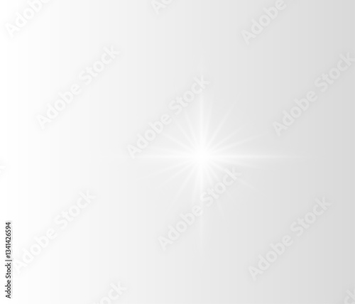 Png white star light, sparkle. Yellow light effect. Shining light with yellow gold color. Png spotlight spark.Vector transparent sunlight special lens flare light effect.