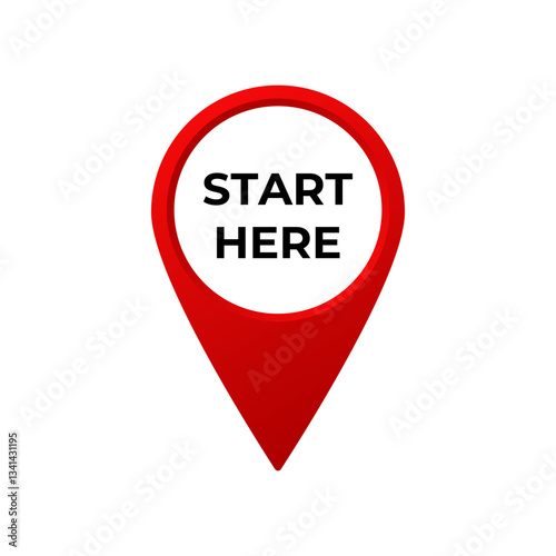 Red location pin marks the start. icon indicating first step or beginning point in navigation. Free Download Red location pin marks the start. icon indicating first step or beginning point in navigation. - GFXLoad