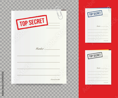 top secret paper document cover folder illustration