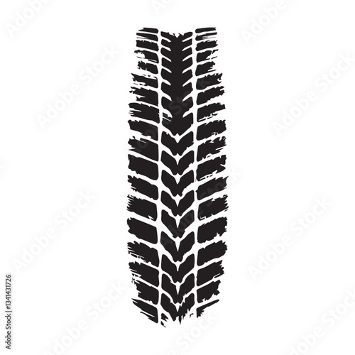 Black car tire tracks vector. Dirty tyre tracks stock flat design 