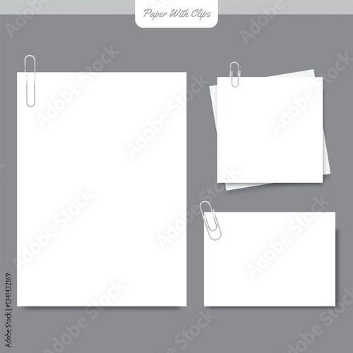 white papers with paper clips