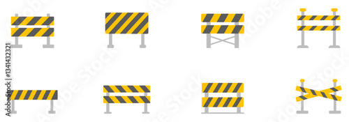 Road barrier icon. Roadblock icon. Road barrier symbol. Danger barrier. Vector Illustration. EPS 10
