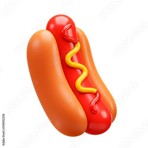 3d  delicious hot dog