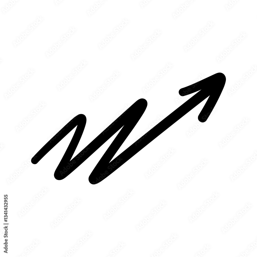 Obraz premium Arrow M Shape Hand Drawn Icon