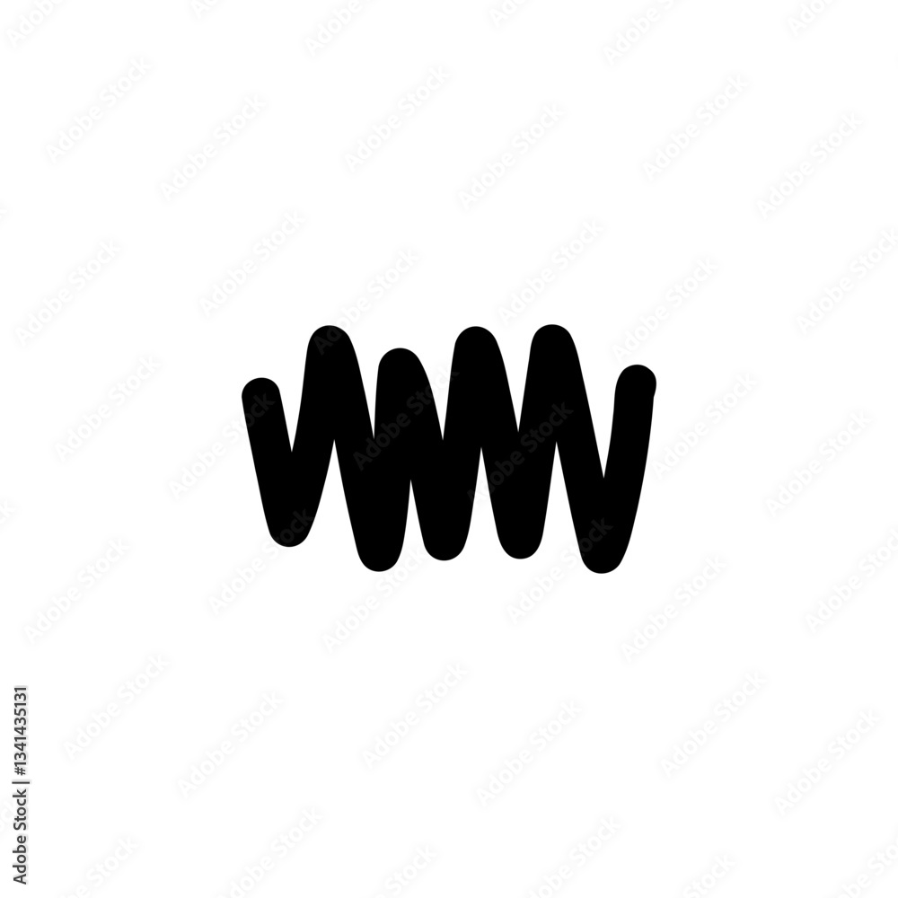 Fototapeta premium Hand-drawn grass line. Abstract random doodle icon.