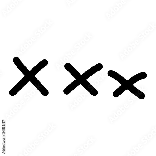 Hand-drawn xxx line. Abstract random doodle icon.