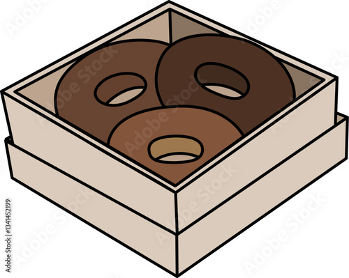 Chocolate Donuts in Box