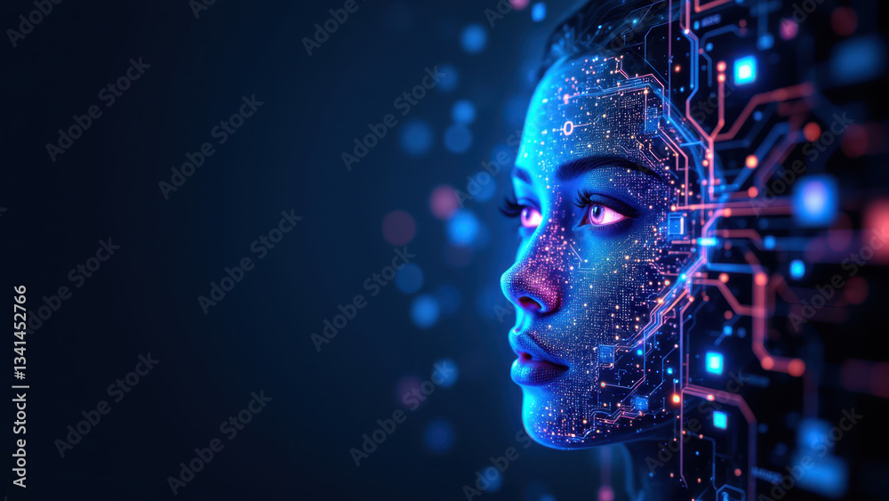 An artistic representation of a human face merging with digital technology, showcasing cybersecurity and DevOps themes. An artistic representation of a human face merging with digital technology, showcasing cybersecurity and DevOps themes.