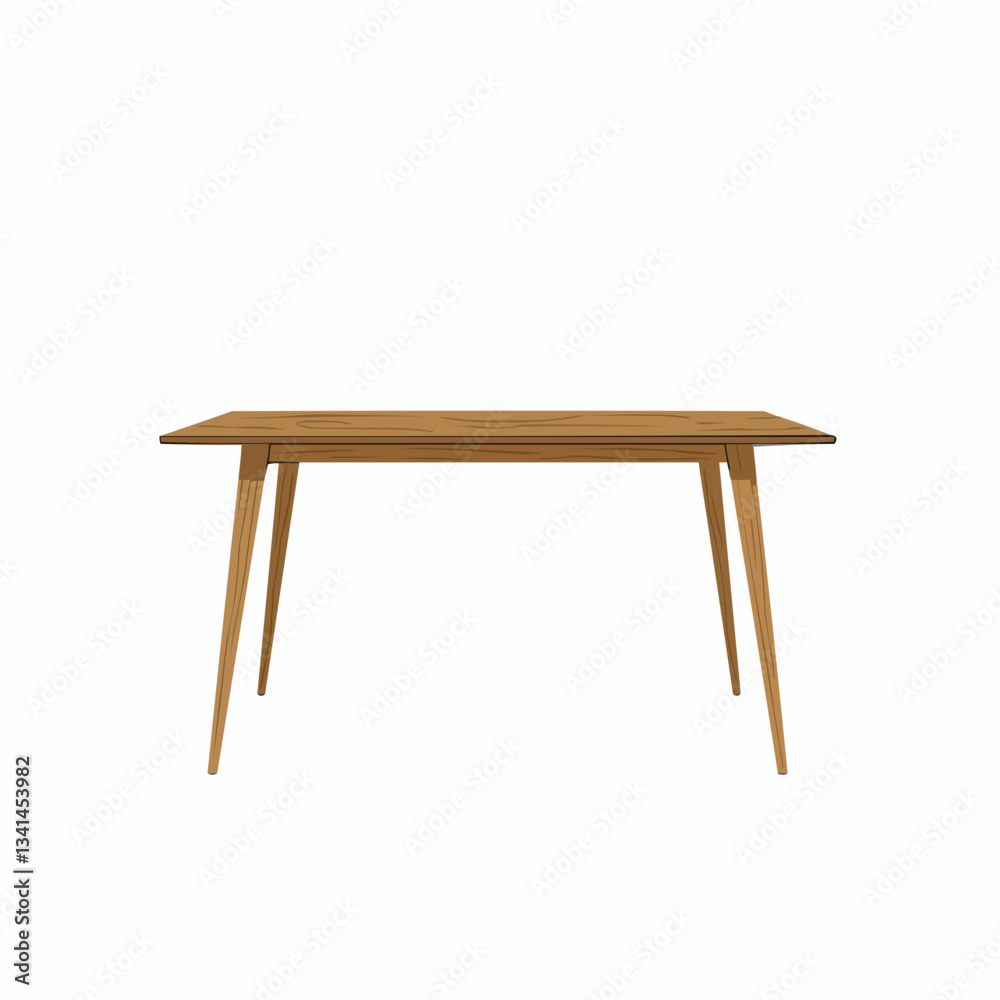 Wooden table on a plain white background, ideal for minimalistic design use Wooden table on a plain white background, ideal for minimalistic design use