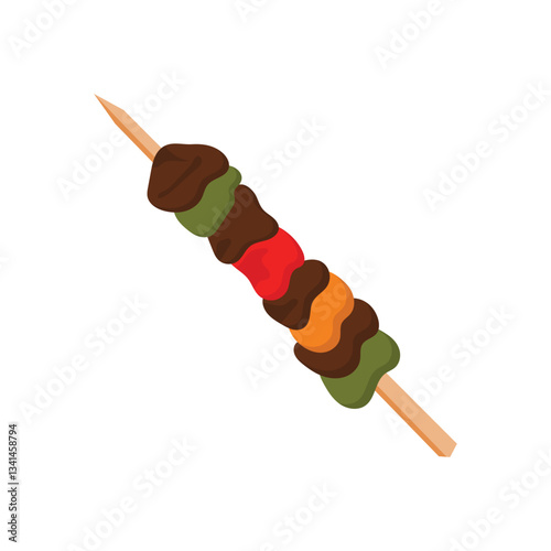 Shish kebab flat vector design isolated on a white background