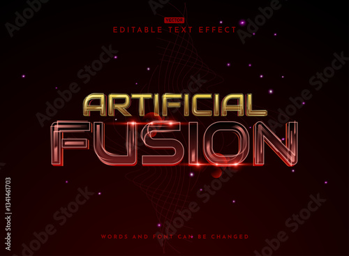 artificial fusion Modern Futuristic Tech Text Effect Glossy, Shiny Style for High Tech Designs