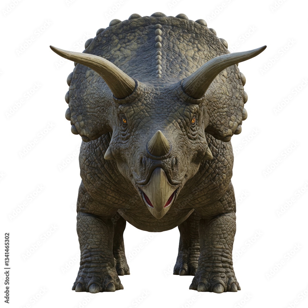 Fototapeta premium triceratops dinosaur front view