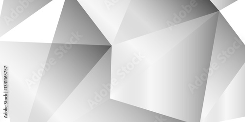 Abstract Diamond Triangle Polygonal Clean White Background .A smooth gray abstract background with geometric patterns and light contrasts, low-poly banner. 3D design template	
