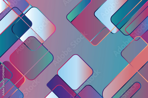 Abstract geometric background with colorful square shapes and gradients, Vector illustration.