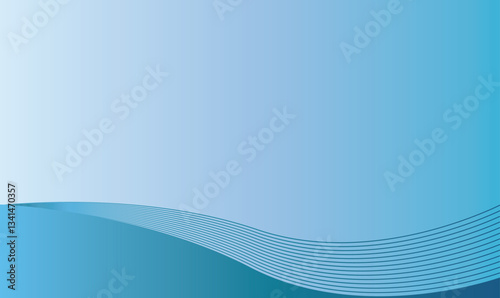 Blue gradient wave background, Vector illustration.