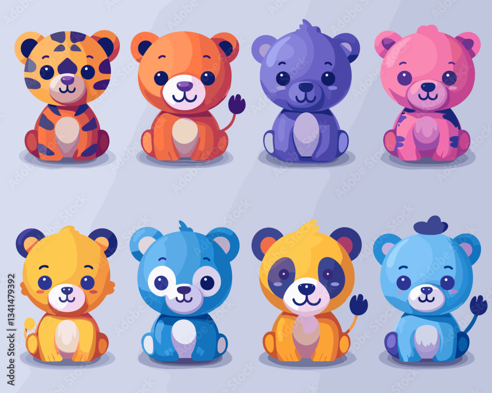 Fototapeta premium set of funny cartoon animals