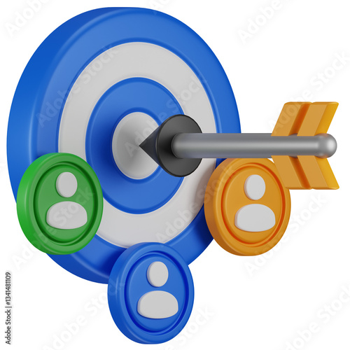 3D target audience icon