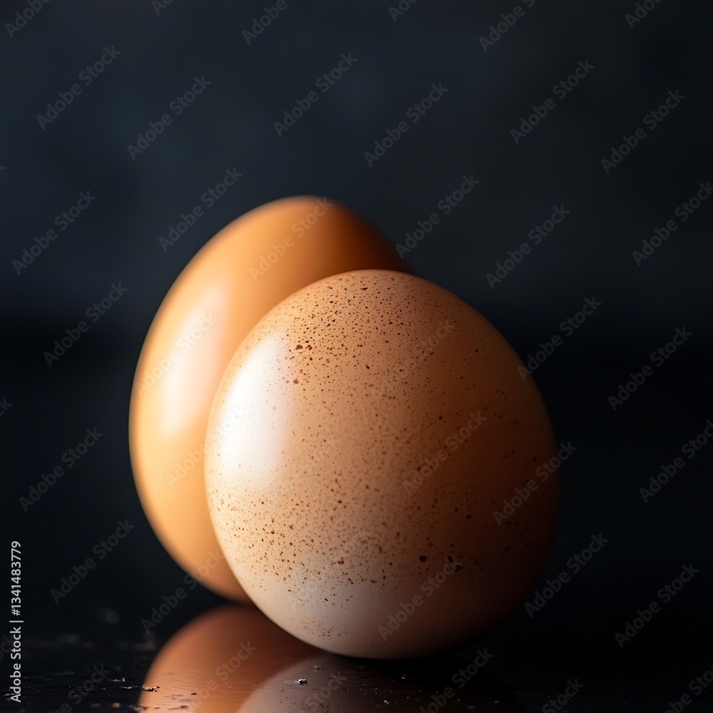 Brown Eggs for Dark Background, Studio Shot. Brown Eggs for Dark Background, Studio Shot.