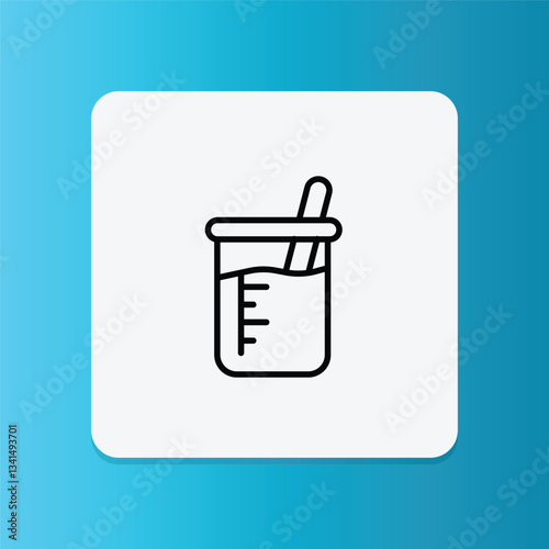 Beaker icon. Editable stroke. Vector illustration.	
