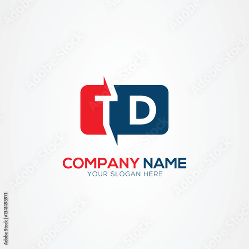 TD or DT Creative Modern Letters Logo Design Element