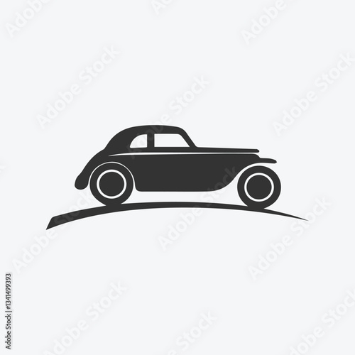 Classic Vintage Convertible Car Silhouette