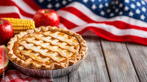 Apple Pie with American Flag