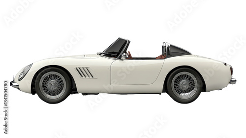 Elegant Classic White Roadster: A Vintage Italian Sportscar Icon of Automotive Design and Performance, Perfect for Collectors and Enthusiasts