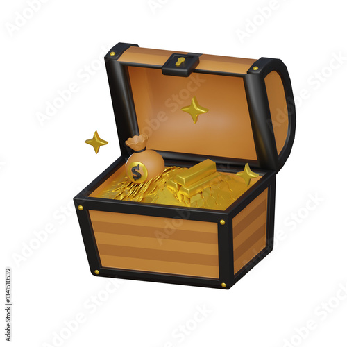 treasure chest with gold coins