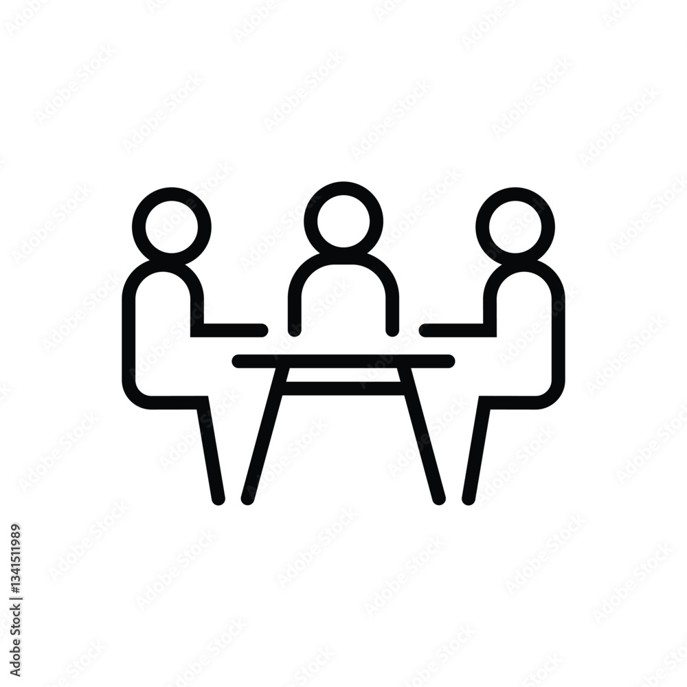 Discussion team, work meeting linear icon. Discussion team, work meeting linear icon.