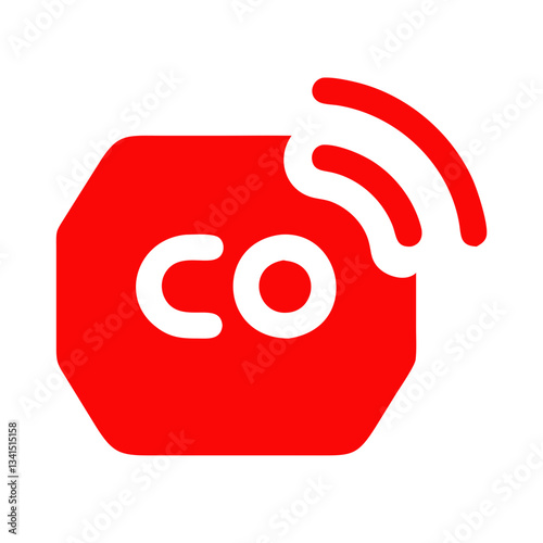 Carbon monoxide warning icon for toxic gas safety