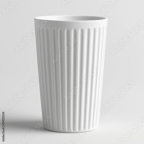 Wallpaper Mural A white ceramic vase. A small, simple, and elegant wooden palm leaf is placed,Generative ai Torontodigital.ca