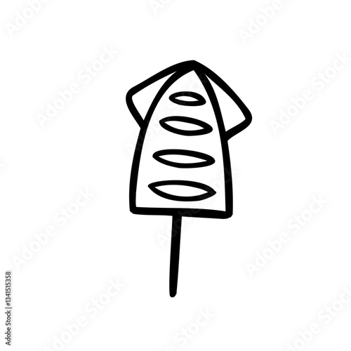 シンプルなイカ焼きのイラスト素材