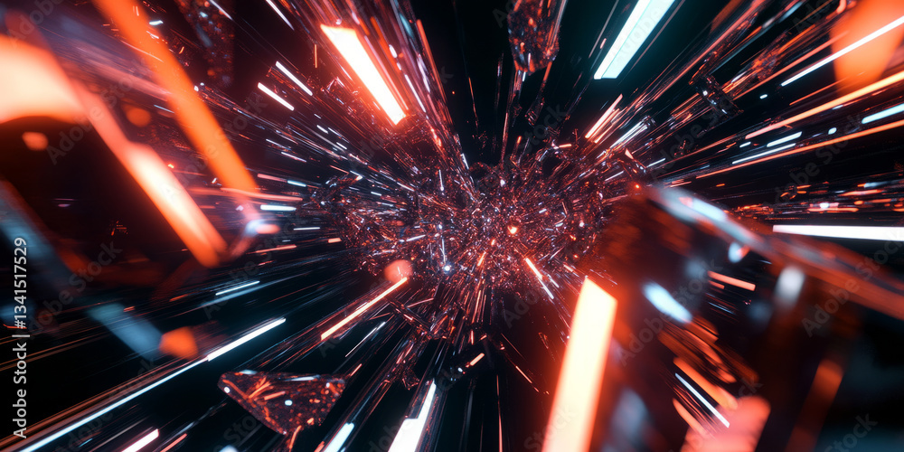 A high-tech 3D background showcasing an illuminated network of interconnected digital nodes, pulsating with energy. The sleek, futuristic composition emphasizes the flow of information in a modern,