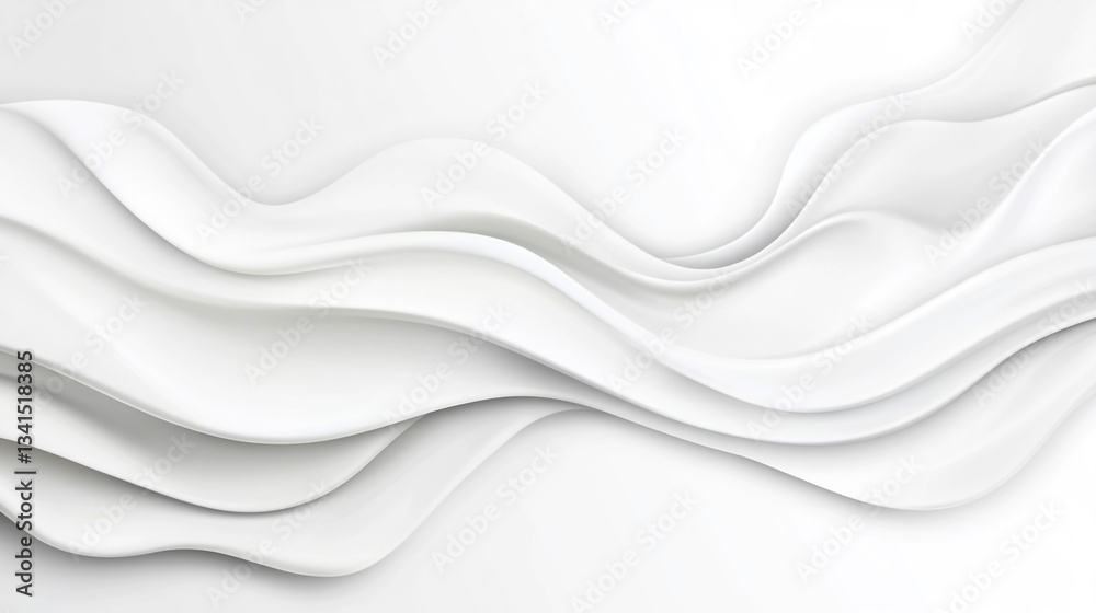 Obraz premium White 3D Paper Waves Background