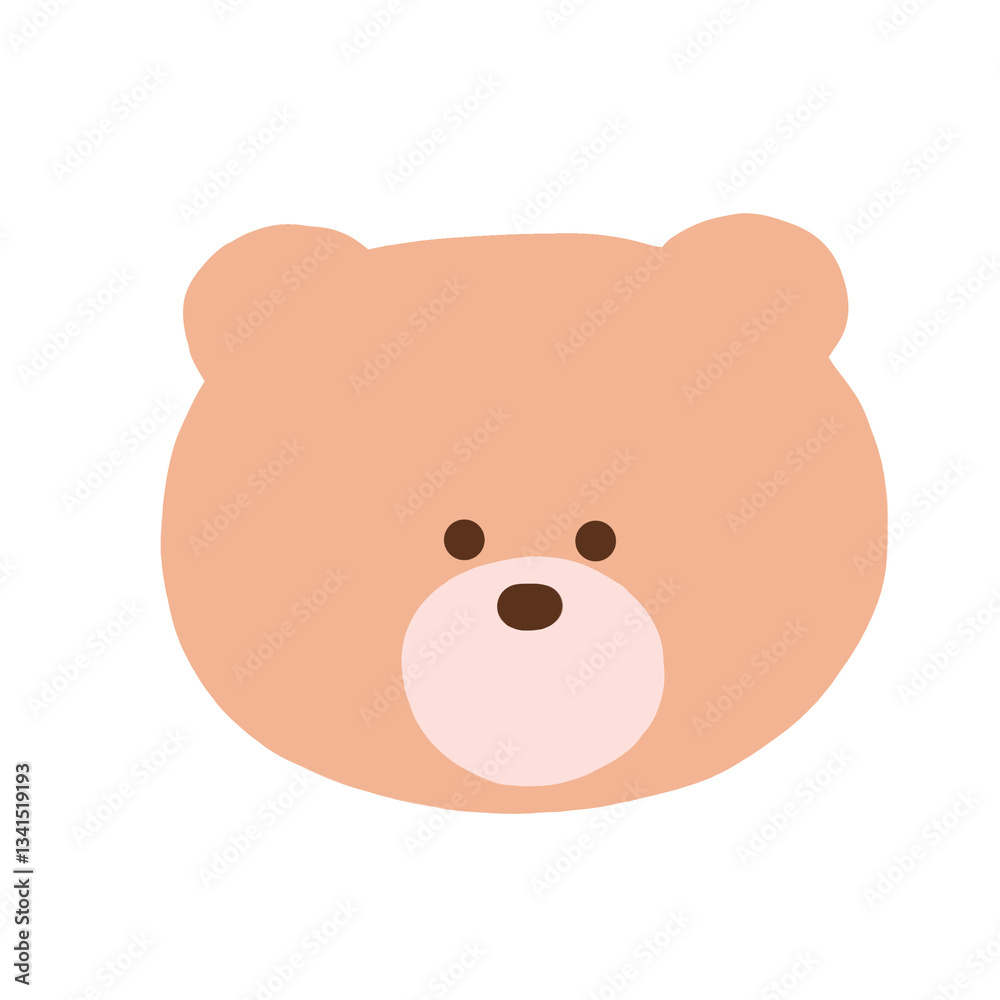 Fototapeta premium 可愛いくまの顔 子供のイラスト、デザインプロジェクトに最適