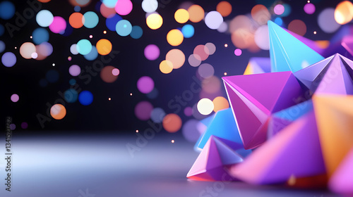 Colorful Abstract Geometric Tessellation of Triangles and Polygons