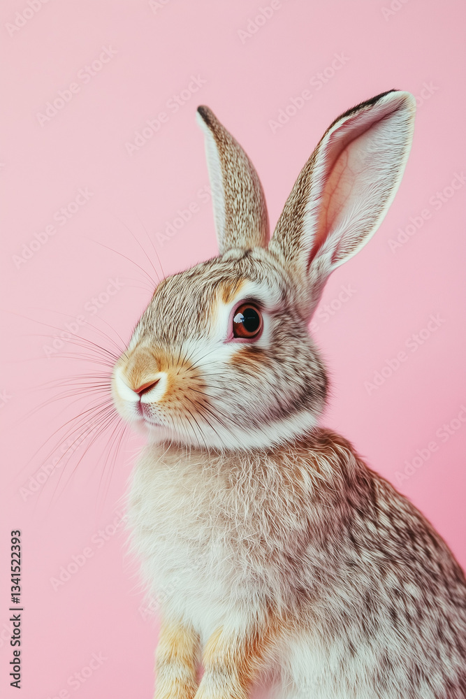 Fototapeta premium Rabbit isolated on a solid color background
