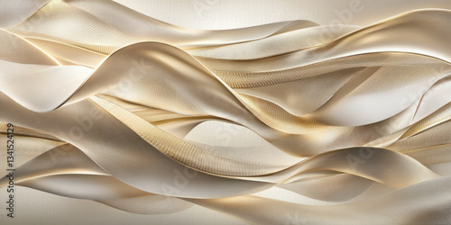 A luxury-inspired 3D background featuring a series of golden, interwoven ribbons forming a fluid, abstract pattern. The metallic sheen and soft reflections enhance the sense of sophistication and