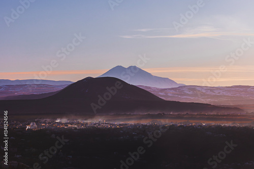 sunset in the mountains