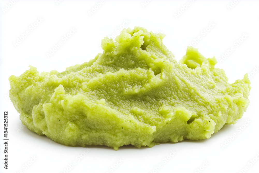 Wasabi paste spread line isolated on a white background Wasabi paste spread line isolated on a white background