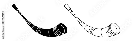 Vector illustration of Assamese pepa instrument line art on transparent background