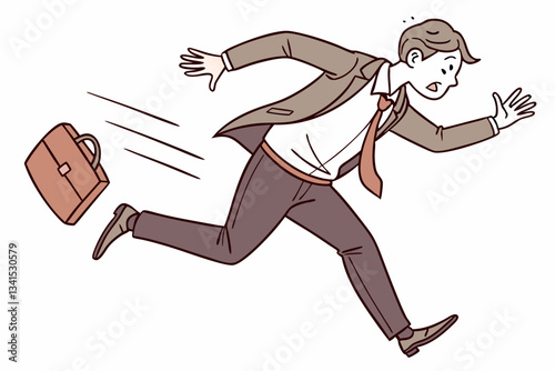 businessman running on the road