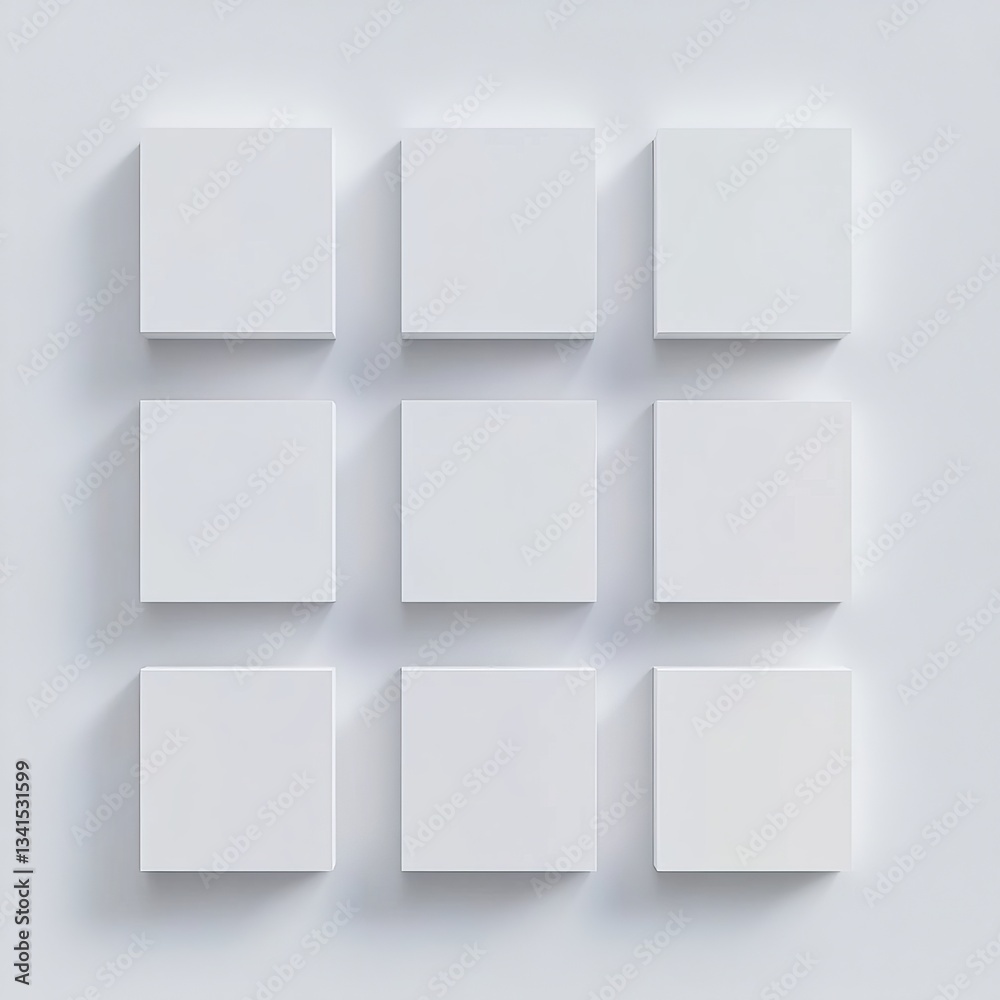 3D rendering of a simple white background with abstract cubes, a flat lay composition, in a minimalist style, with a white color theme, geometric shapes, soft shadows, and a light effect, 3D rendering of a simple white background with abstract cubes, a flat lay composition, in a minimalist style, with a white color theme, geometric shapes, soft shadows, and a light effect,