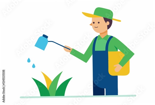 gardener with watering can